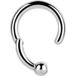 Hinged 1.6mm Ball Closure Steel Ring - handpolished - (as long as stocked)