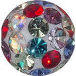 Crystal Ball 1.6mm with Crystals, Double Threaded, Epoxy (as long as stocked)