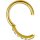 Jew. Hinged Ring/Clicker 1.2mm mit Premium Zirconia - HSJG01BG - PVD 24K Gold Stahl