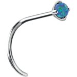 Steel Nosestud Opal Cabochon Prong Bezel Set - (as long as stocked)