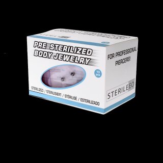 10x Curved 1.6 mm Barbell Bioplast mit Titan Kugel, steril (Einzelteile) (AA)