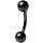 Black Steel Curved Barbell 1.2mm with Balls, (individual parts)