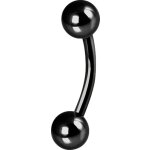 Black Steel Curved Barbell 1.6mm with balls, (individual...