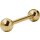 Gold Straight Steel Barbell 1.2mm with Balls