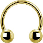 Circular Barbell 1.6 mm Golden Steel with Balls - (as...