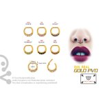 Steel Jew. Septum Clicker 1.6 mm 5x  , 24k plated - (as long as stocked)