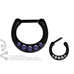 Steel Jew. Septum Clicker 1.2mm 5x  , black coated (as long as on stock)
