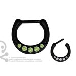 Steel Jew. Septum Clicker 1.6 mm 5x  , black coated - (as long as stocked)