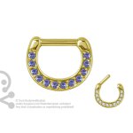 Steel Jew. Septum Clicker 1.6 mm 12x  , 24k plated - (as long as stocked)
