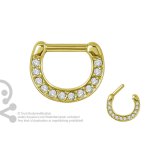 Steel Jew. Septum Clicker 1.6mm 12x  , 24k plated (as long as on stock)