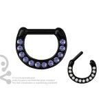 Steel Jew. Septum Clicker 1.6mm 12x  , black coated (as long as on stock)