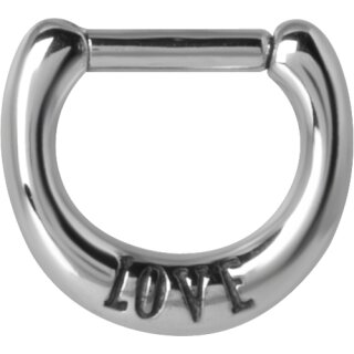 Steel Septum Clicker Love/Hate Casting (as long as in stock) - handpolished
