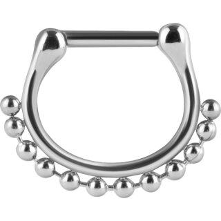 Steel Septum Clicker w. Ball Chain - handpolished - (as long as stock lasts)