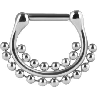 Steel Septum Clicker w. double Ball Chain - handpolished - (as long as stock lasts)