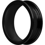 Black Steel Flesh Tunnel, round Edges - (as long as stocked)