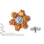 Titan Jew. Disc Mini flower 0.8 mm for 1.6 mm internal jewellery
