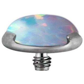 Titan Opal Disc (3 Prong Setting) 1.2mm Gewinde (für 1.6mm Labret/Barbells/Dermal Anchor)